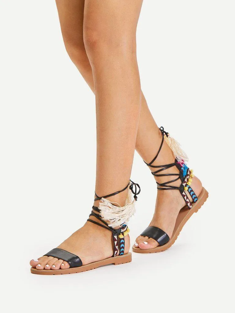 Lace Up Criss Cross Gladiator Sandals