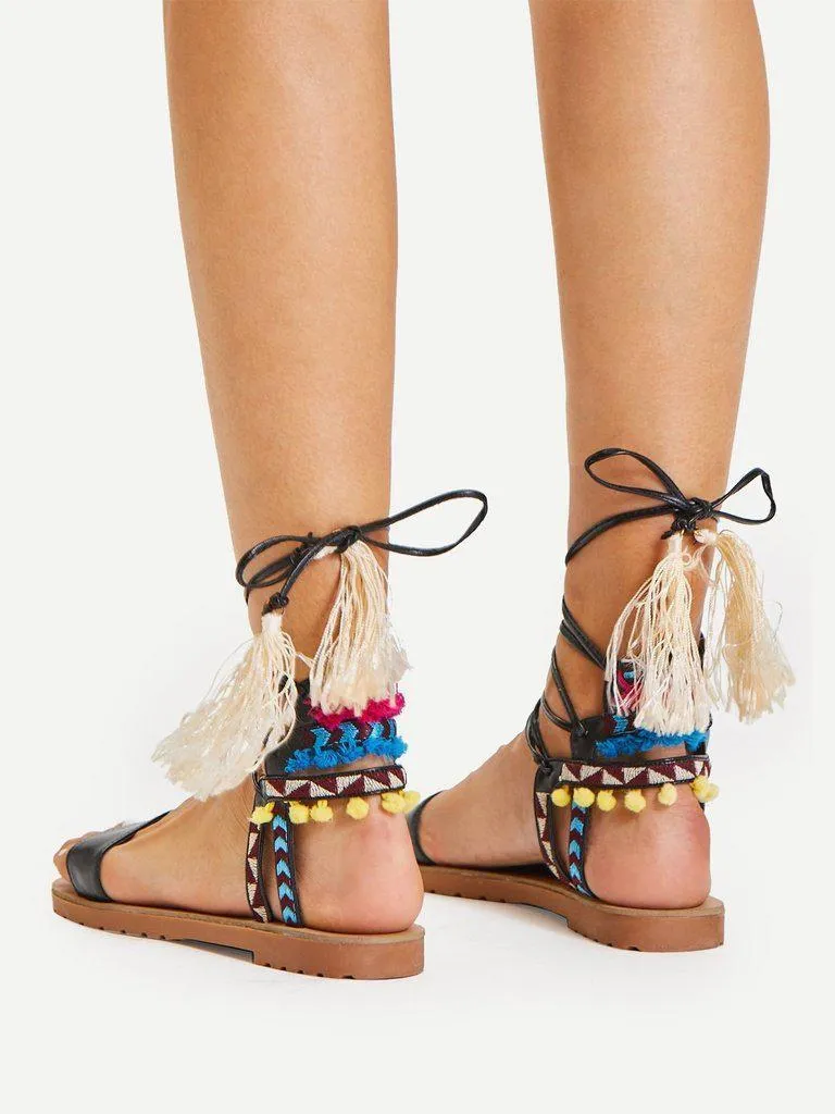 Lace Up Criss Cross Gladiator Sandals