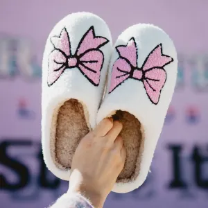 Light Pink Bows Coquette Slippers
