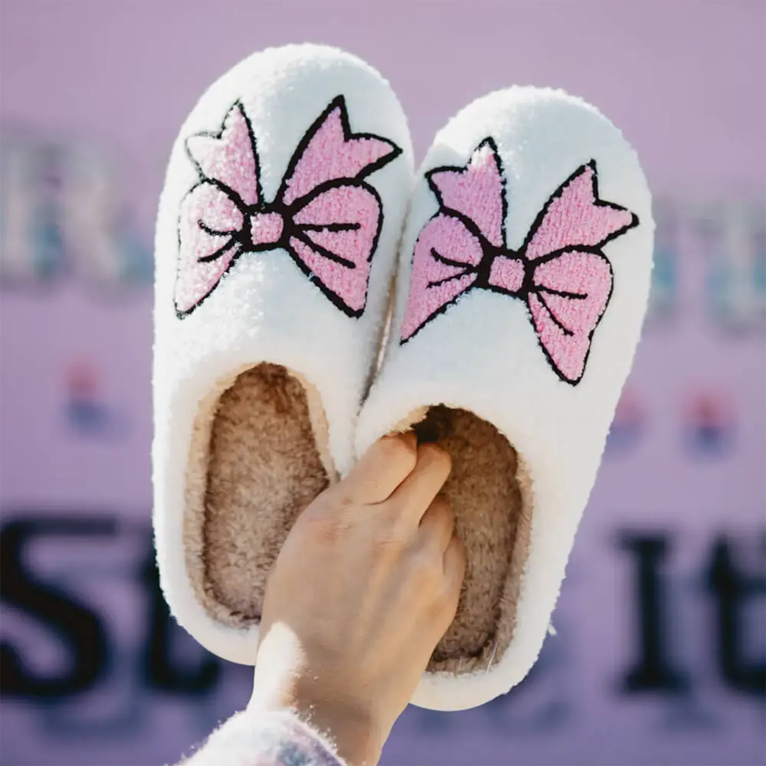 Light Pink Bows Coquette Slippers