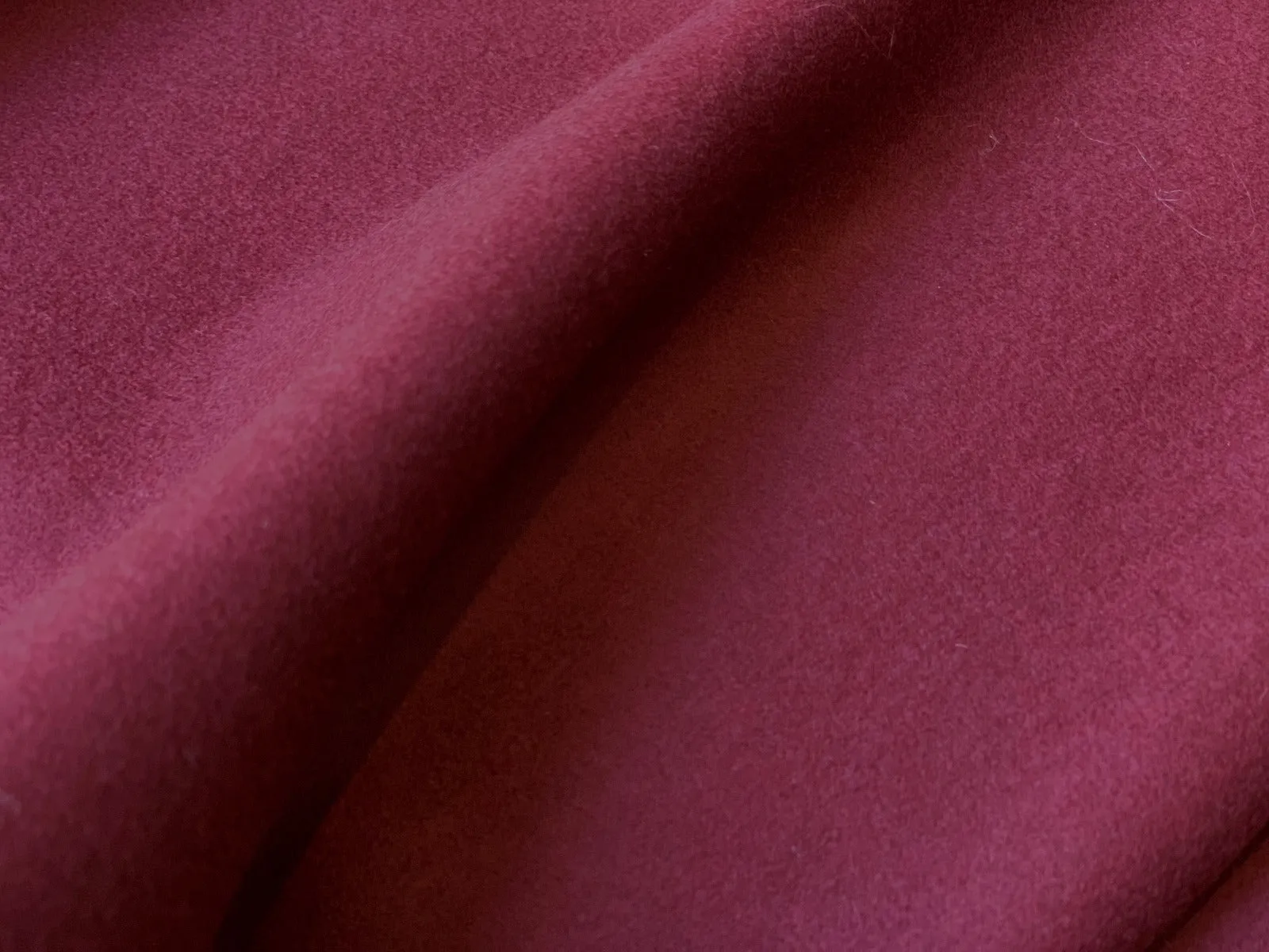Maroon Wool Melton Coating (Made in Italy)