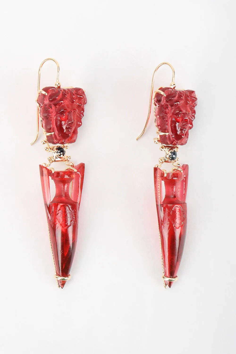 Medusa Wine Drop Earrings