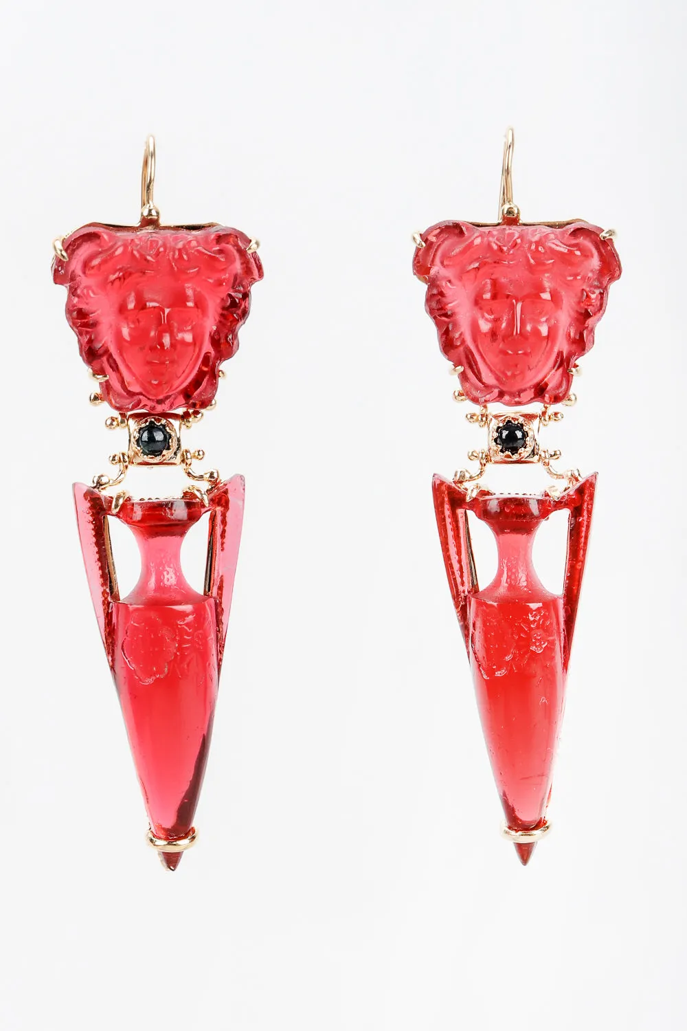 Medusa Wine Drop Earrings