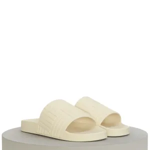 Men's "Slider" Slide Sandals In Sea Salt Beige Rubber