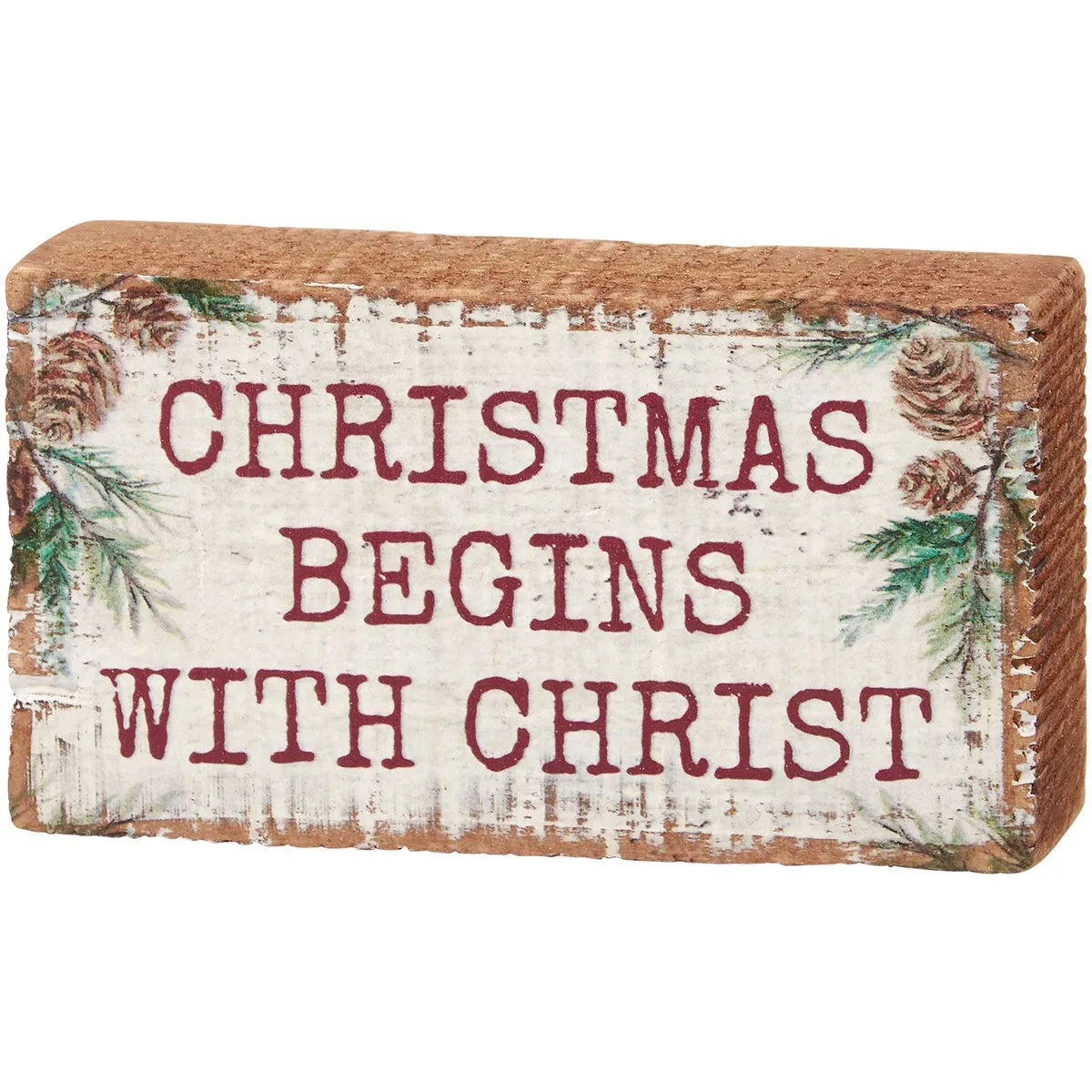 Mini Block Sign - Christmas Begins with Christ