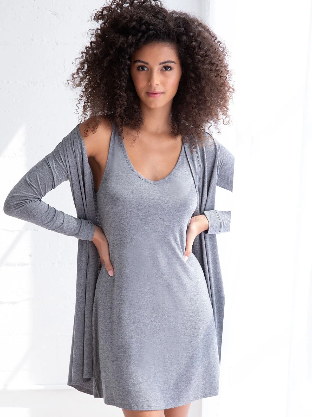 Modal Tank Chemise & Wrap Set