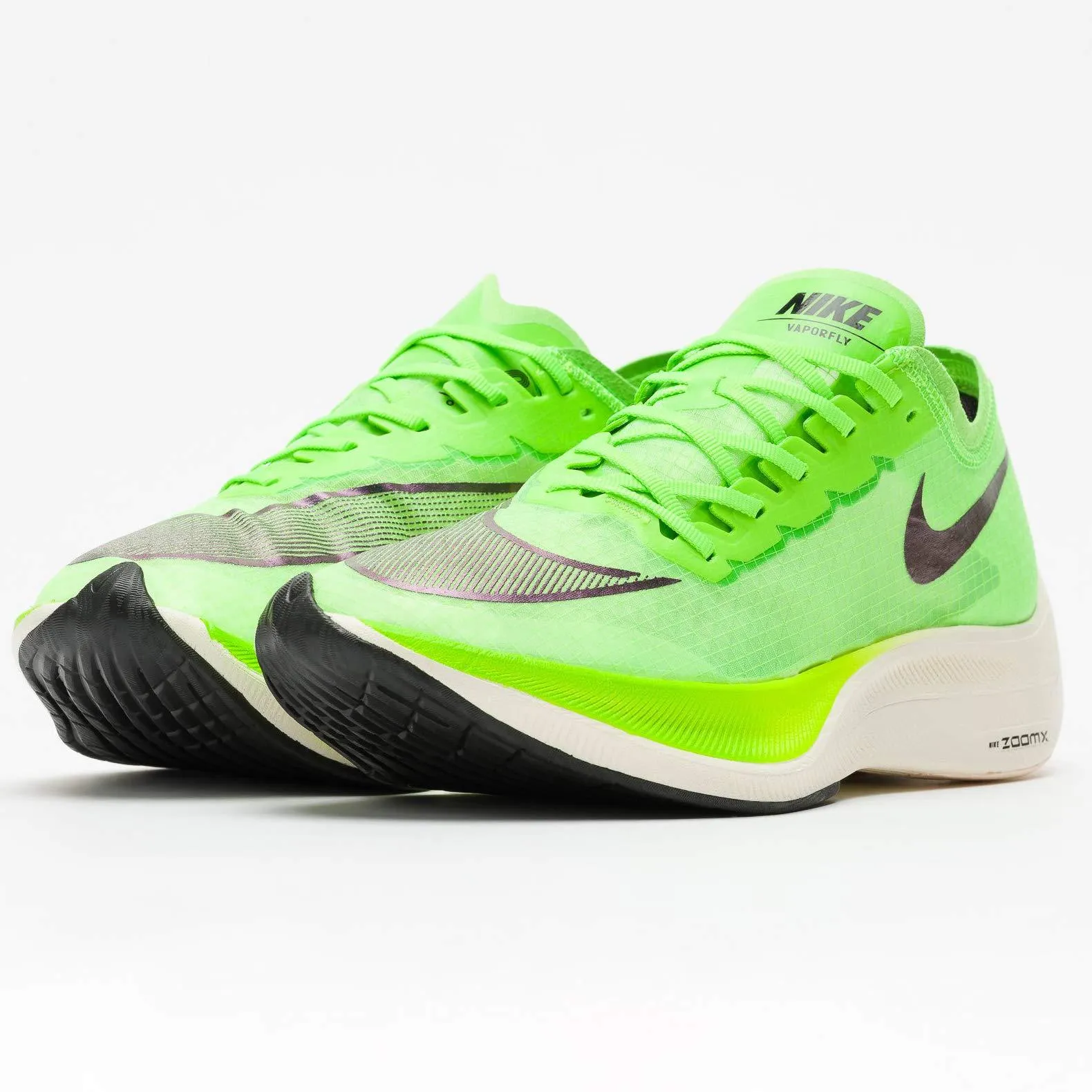 Nike ZoomX Vaporfly Next% Running Shoes (M4.0/W5.5, Green/Black)