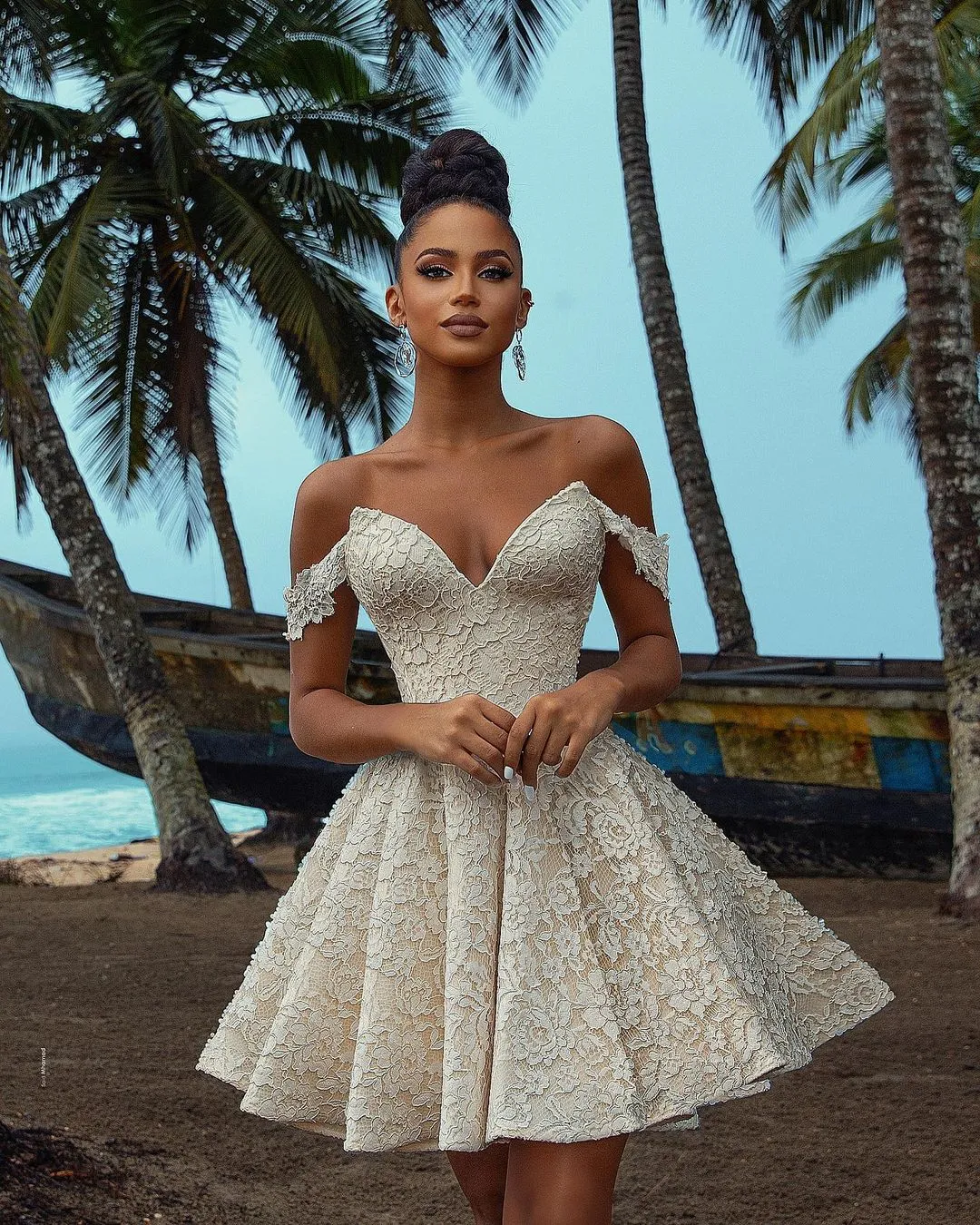 Off Shoulder Floral Short Homecoming Dress Backless Party Dress