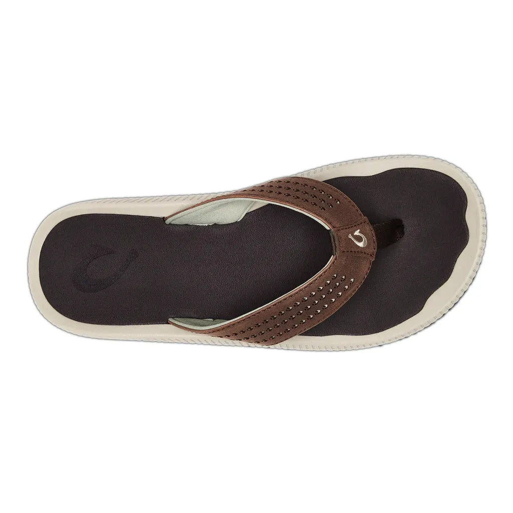 Olukai Mens Ulele Dark Wood Sandal
