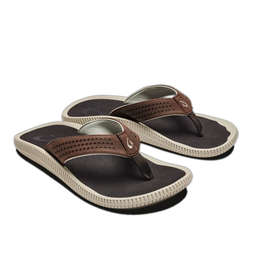Olukai Mens Ulele Dark Wood Sandal