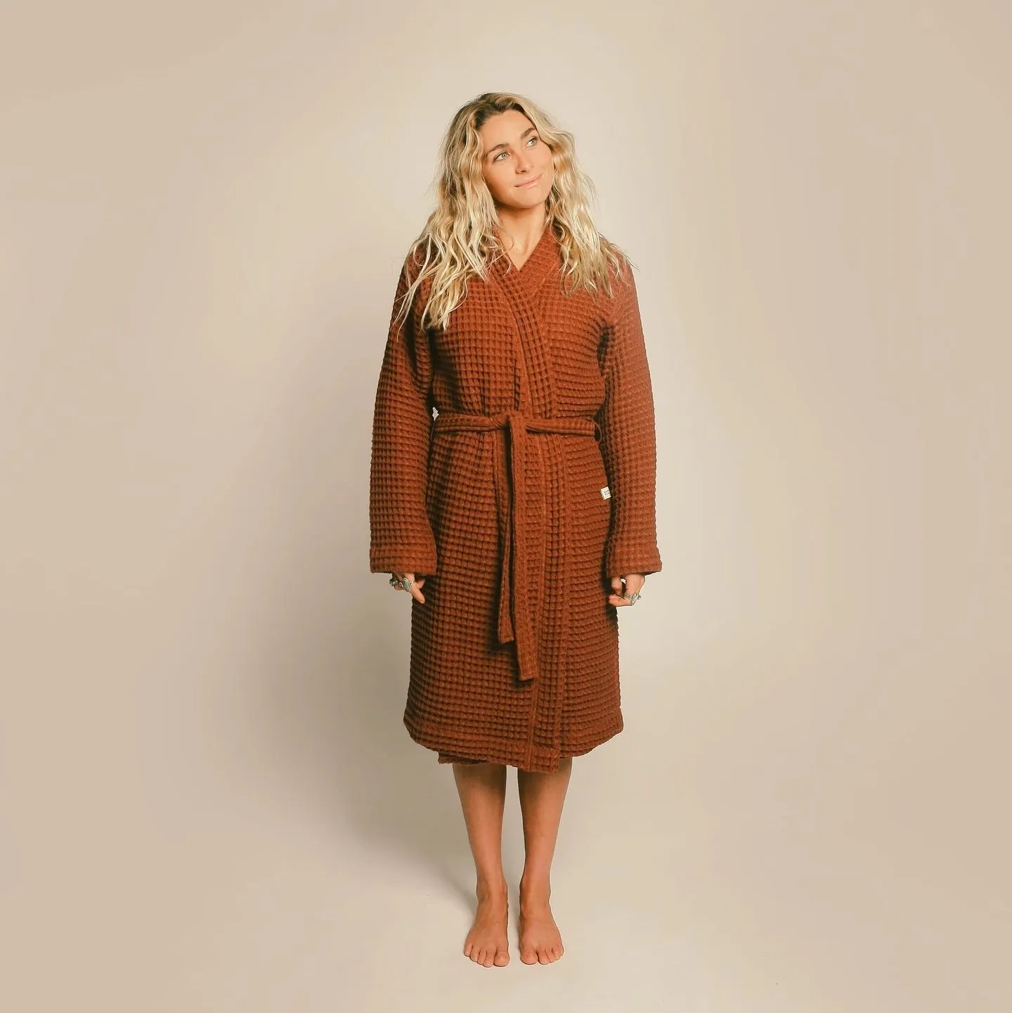 Organic Cotton Weightless Waffle Knit Robe