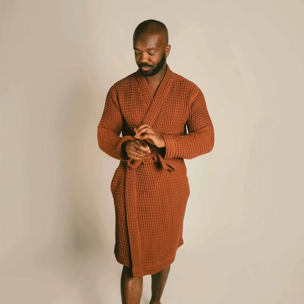 Organic Cotton Weightless Waffle Knit Robe