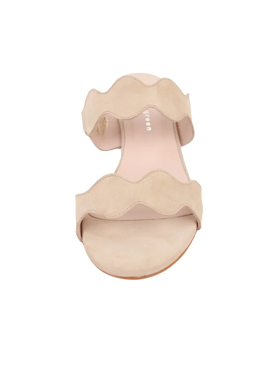 Palm Beach Block Heel Scalloped Sandal