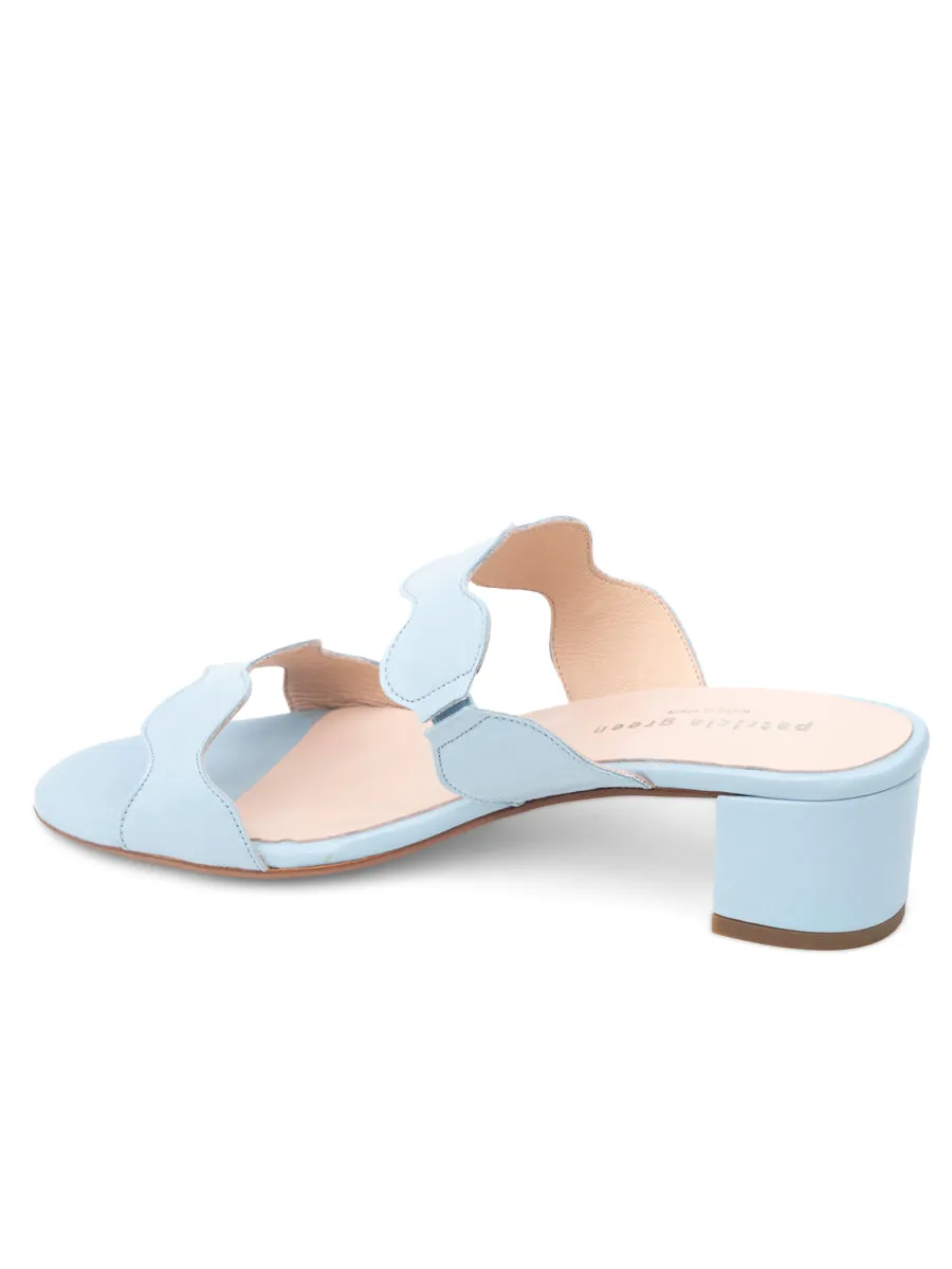Palm Beach Block Heel Scalloped Sandal