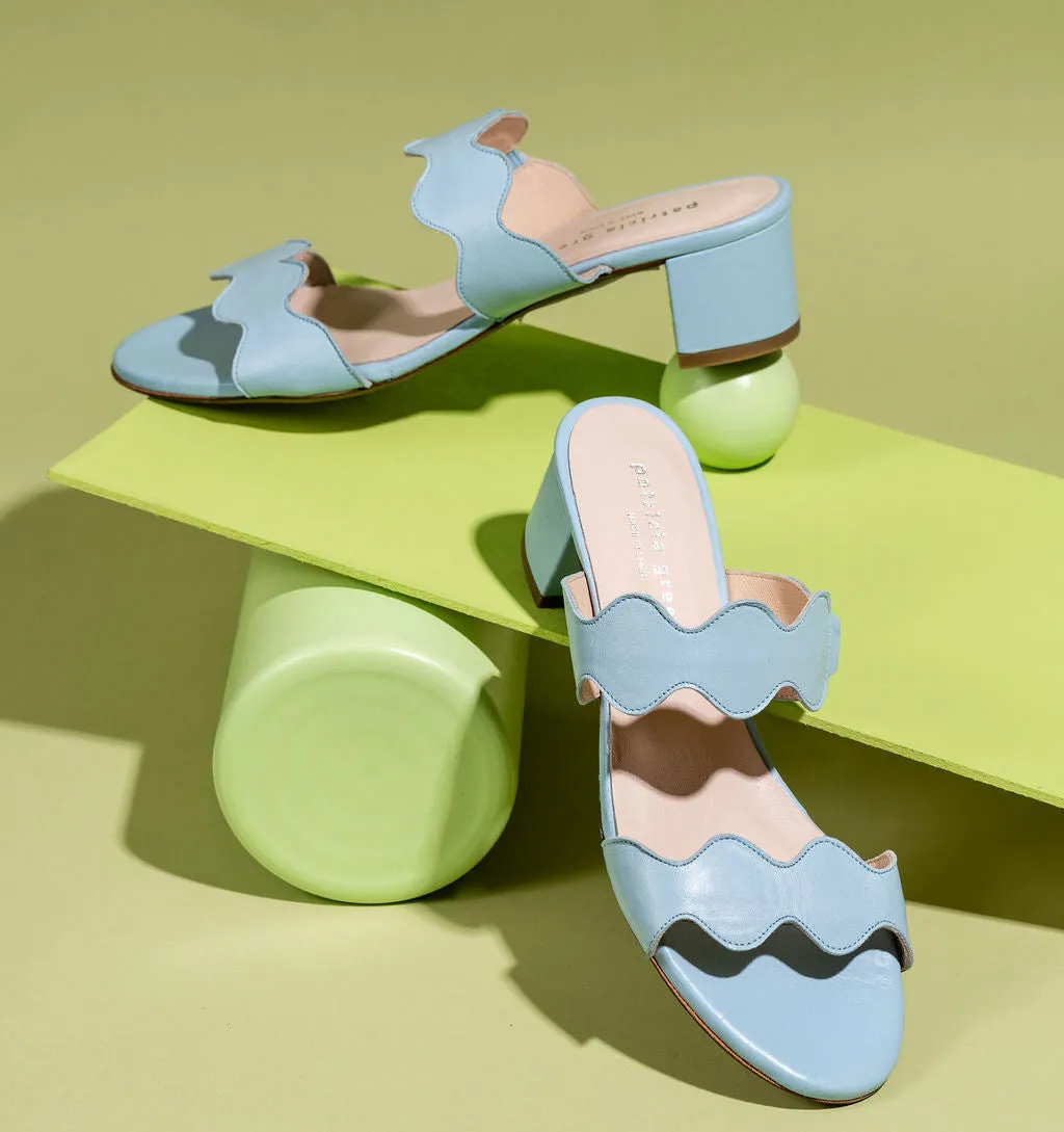 Palm Beach Block Heel Scalloped Sandal