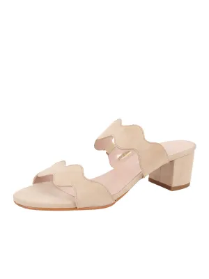 Palm Beach Block Heel Scalloped Sandal