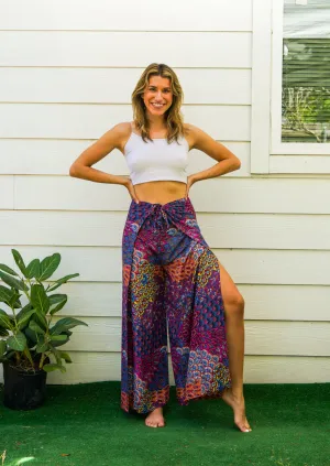 Peacock Jewel Palazzo Wrap Pants