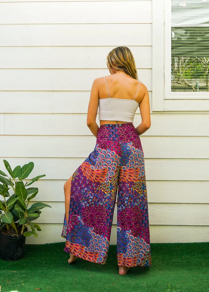 Peacock Jewel Palazzo Wrap Pants