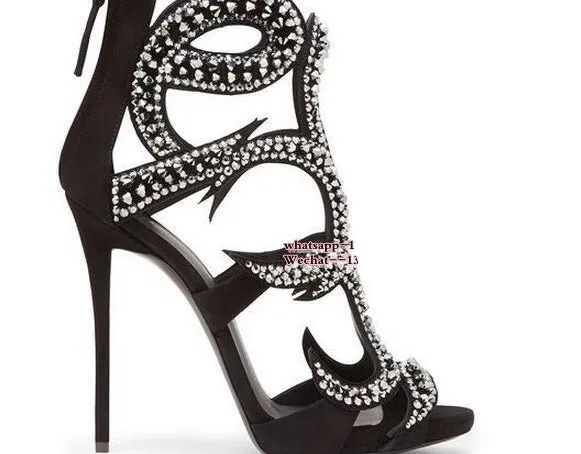 Peep Toe Sandals Rhinestone