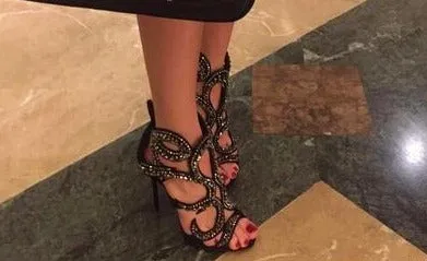 Peep Toe Sandals Rhinestone