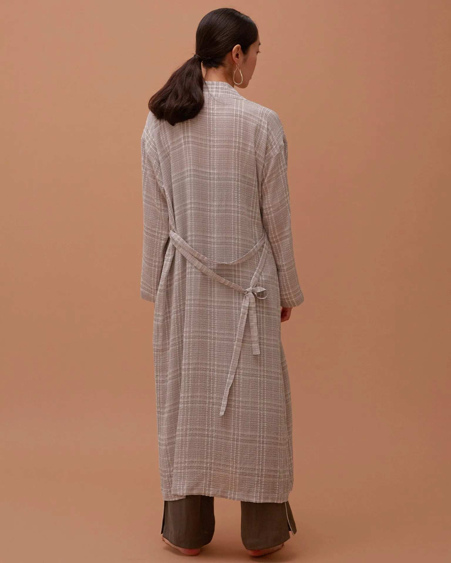 Plaid Long Multi-strap Robe