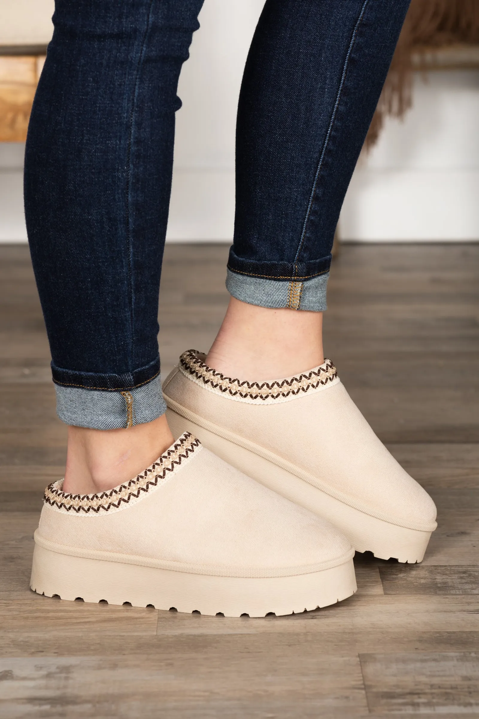 Platform Sherpa Slip On Shoes