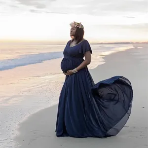 Pregnant Women Dress Elegant Long Maxi Gown