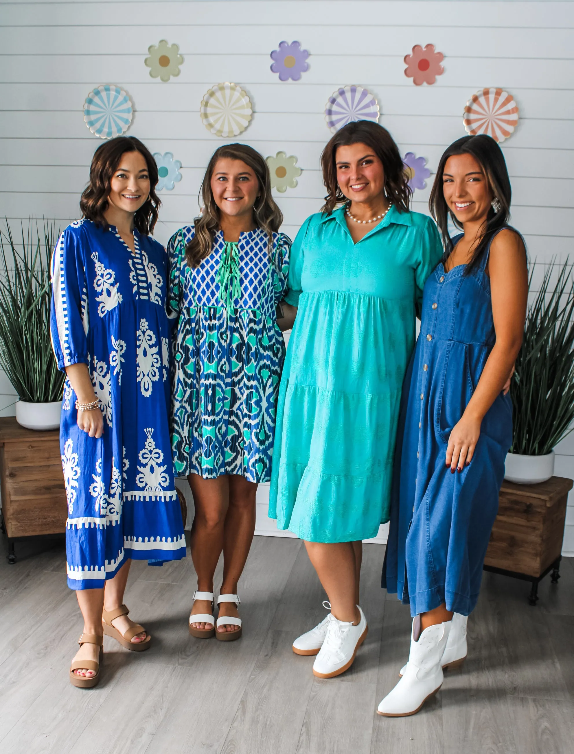 Pretty In Print Ikat Dress • Blue/Green