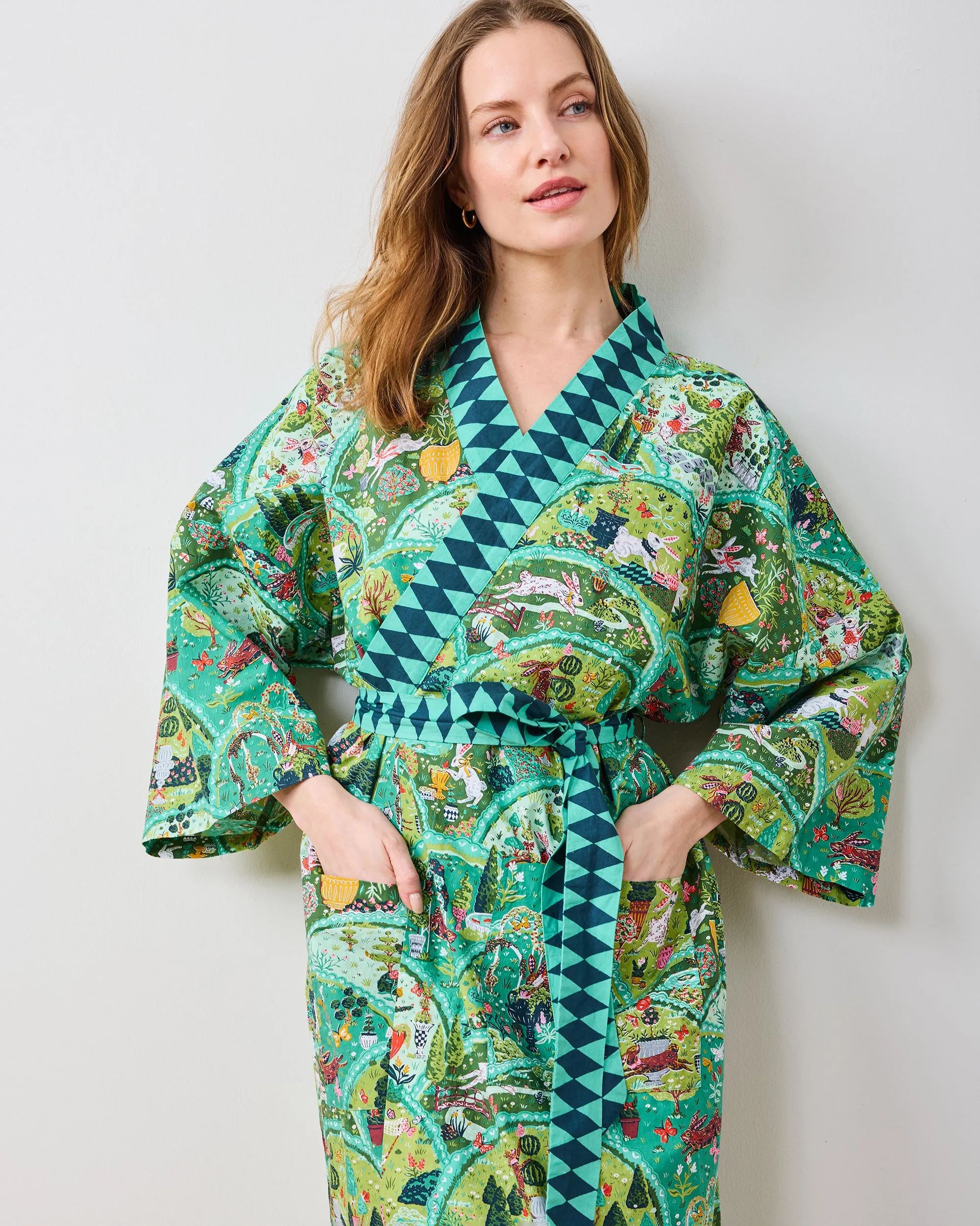 Rabbit Wonderland - Long Robe - Sage