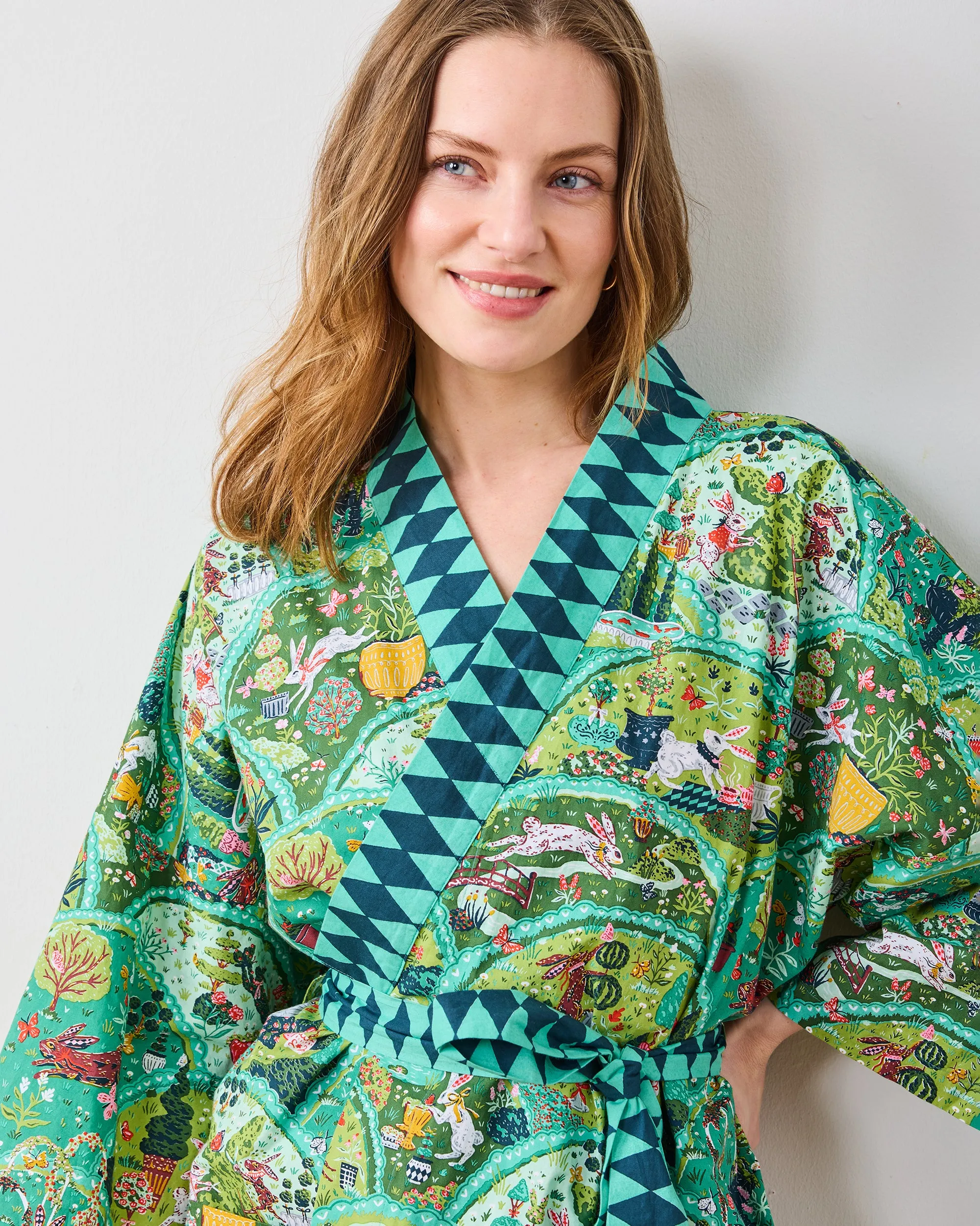 Rabbit Wonderland - Long Robe - Sage