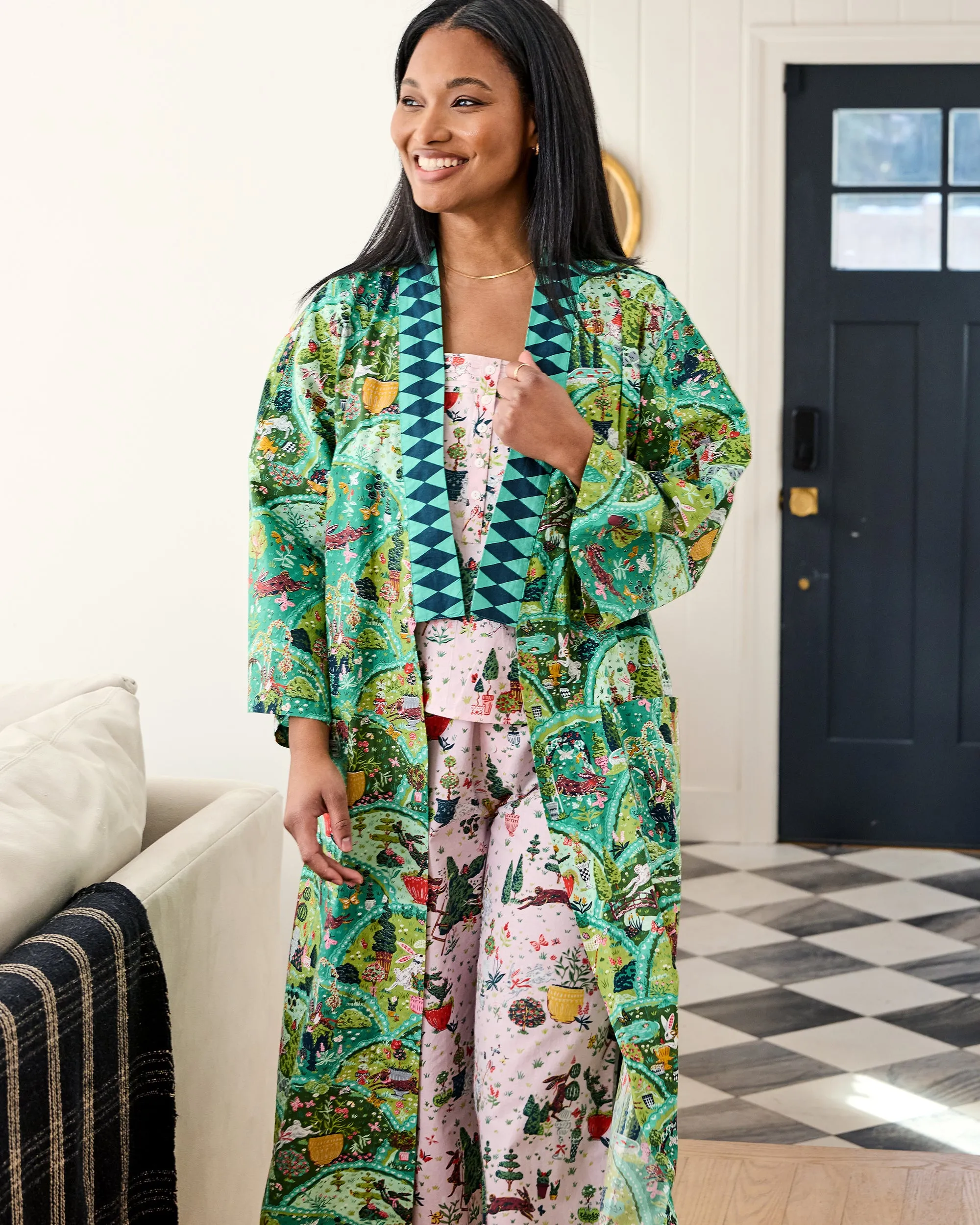 Rabbit Wonderland - Long Robe - Sage