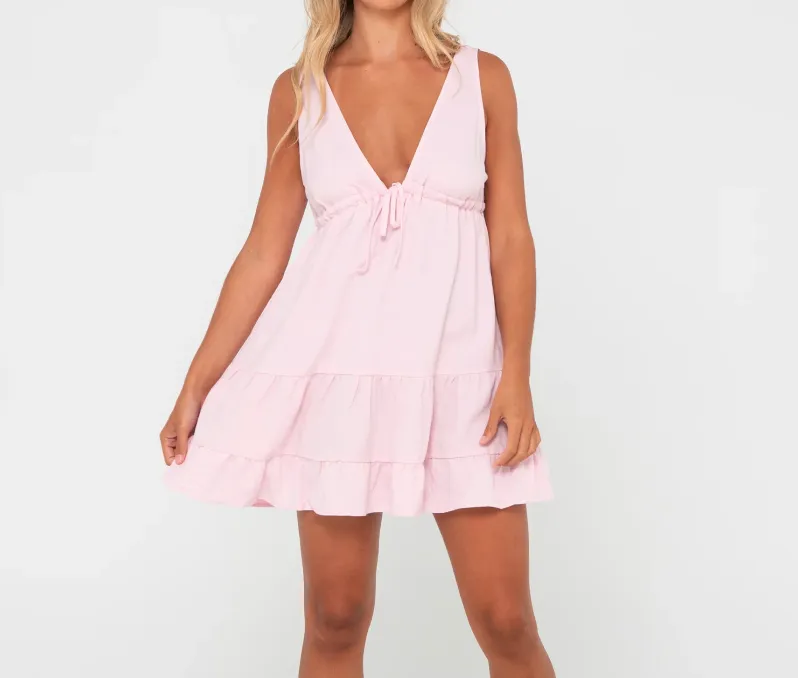 RUSTY BARCELONA SLIP DRESS - PASTEL PINK