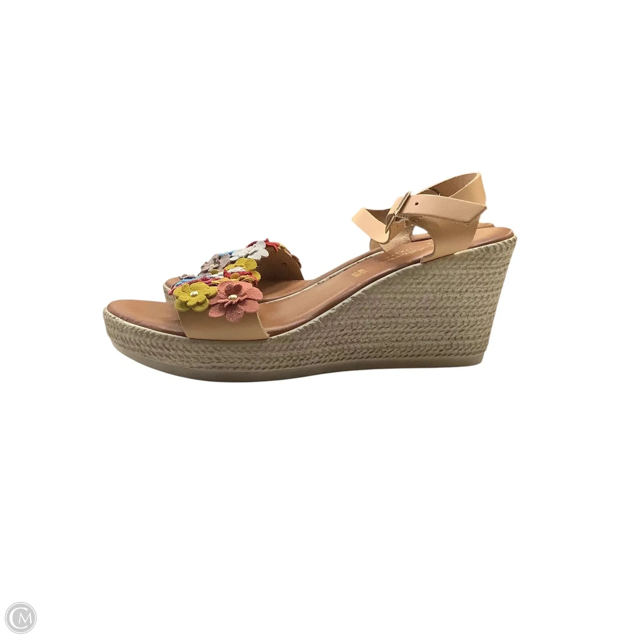 Sandals Heels Wedge By Cmc In Floral Print, Size: 8