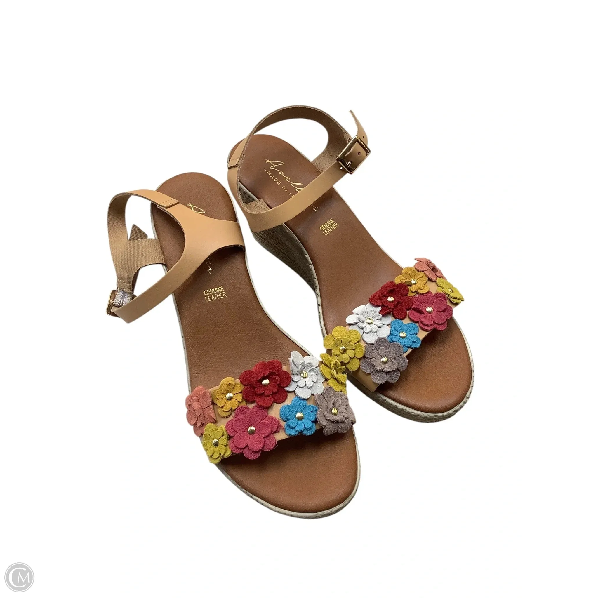 Sandals Heels Wedge By Cmc In Floral Print, Size: 8