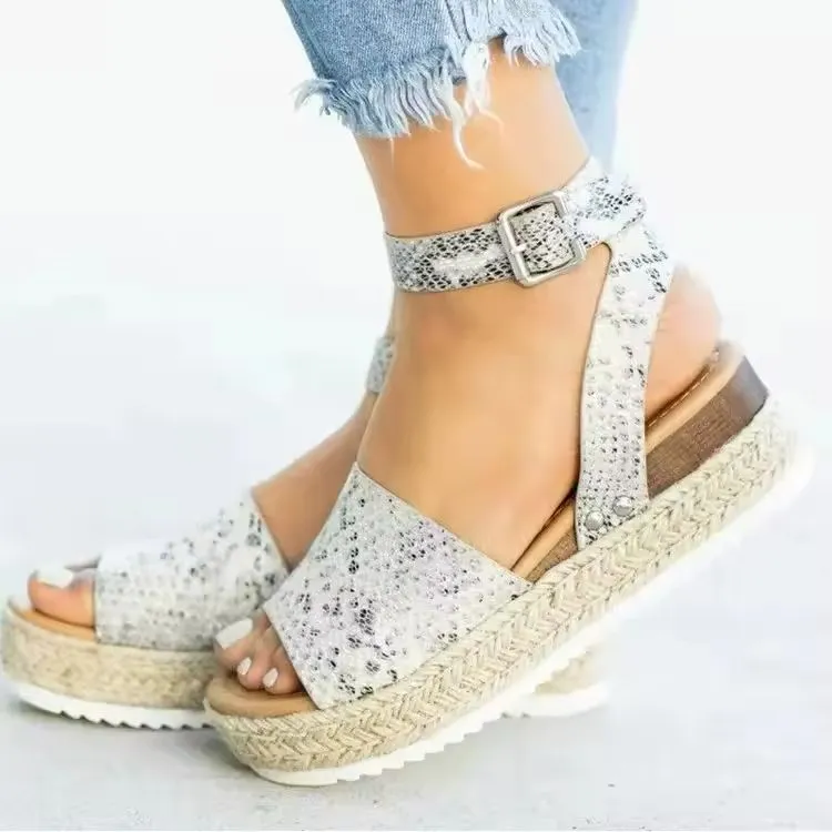 Sexy Roman Heel Sandals – Buckle Strap & Thick Sole