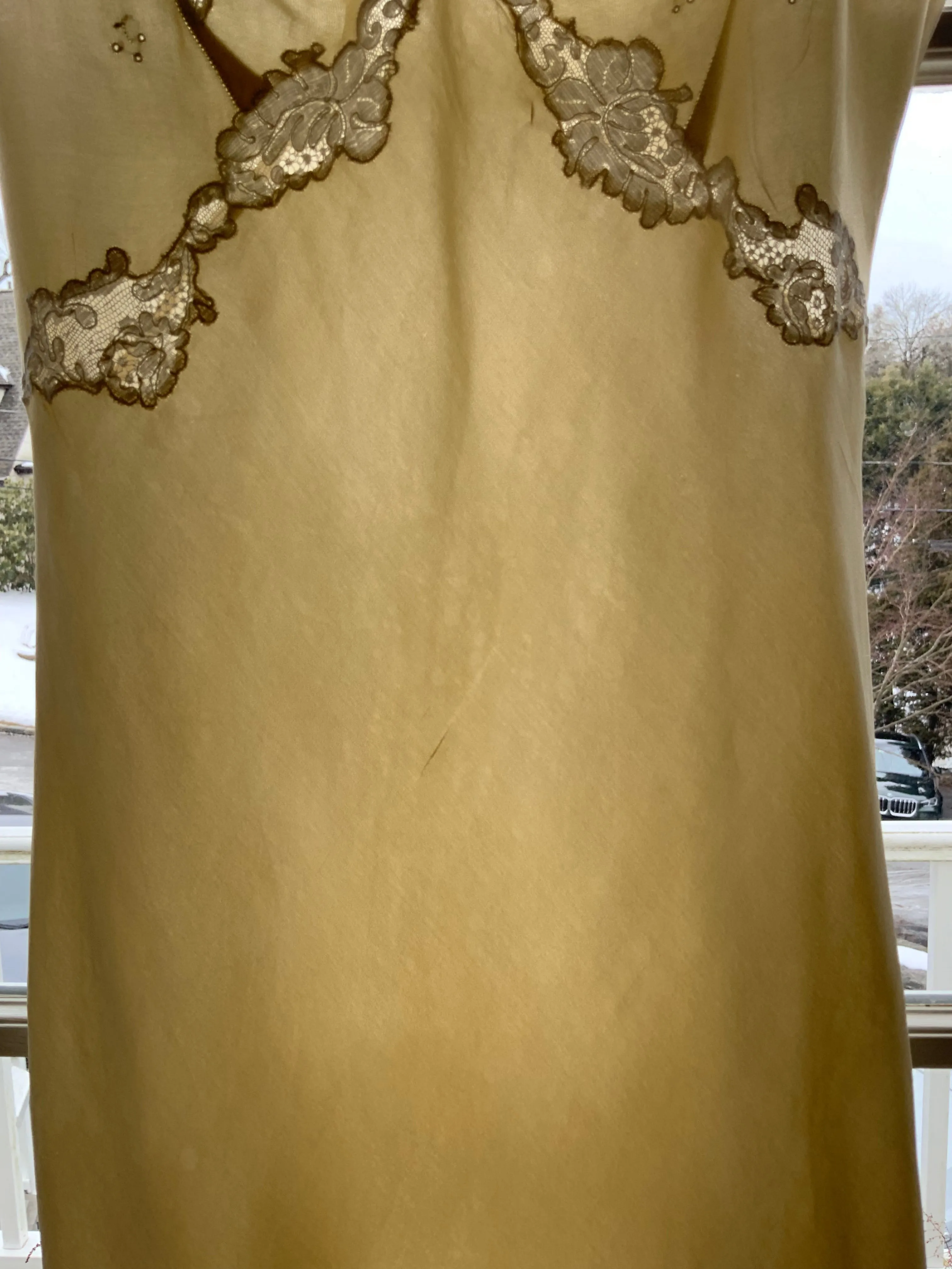 Silk Lace Slip Dress - 50s - 50K