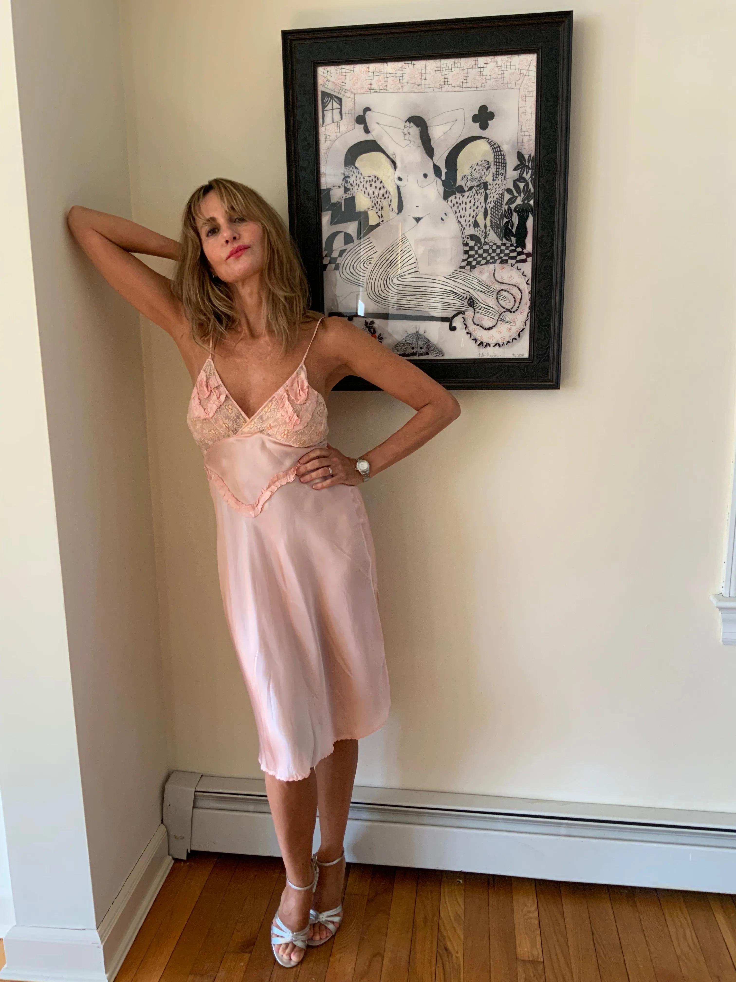 Silk slip Dress - 70s - 70C