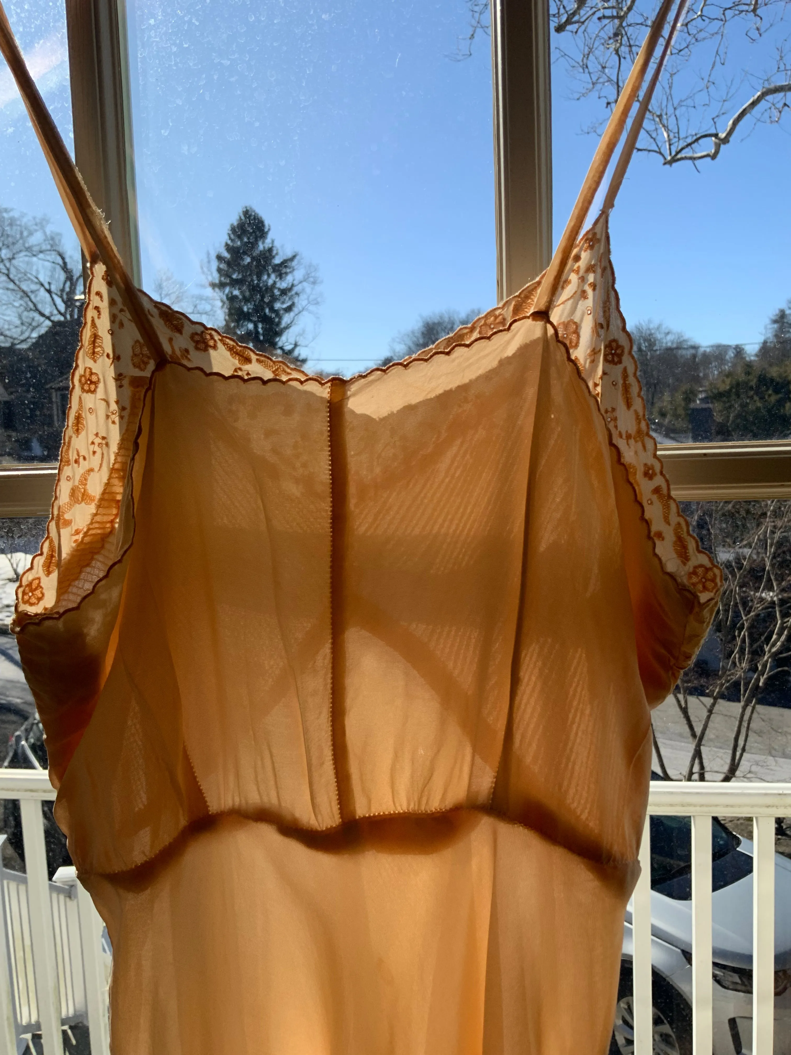 Silk Slip Dress Peach - 40s - 40F