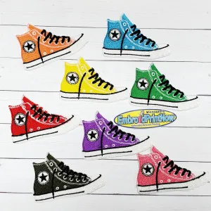 Sneakers Embroidered Patch 3.50 X 2.50 100% Embroidery Iron on Custom Many Colors Patches Iron On