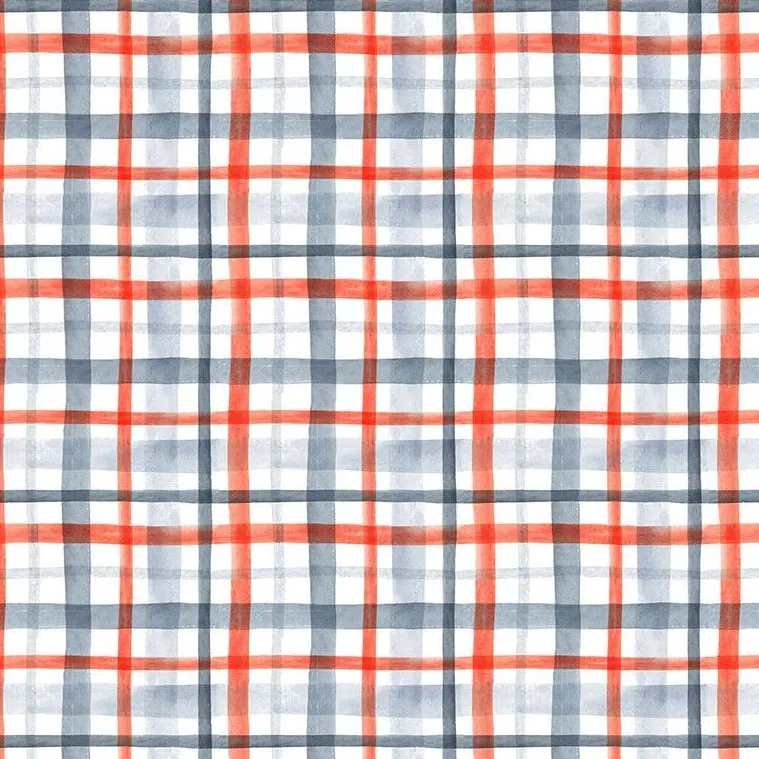 Snow Much Fun Christmas Plaid in White by Clara Jean