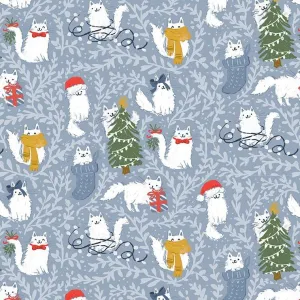 Snow Much Fun Fluffy Kitties in White by Clara Jean
