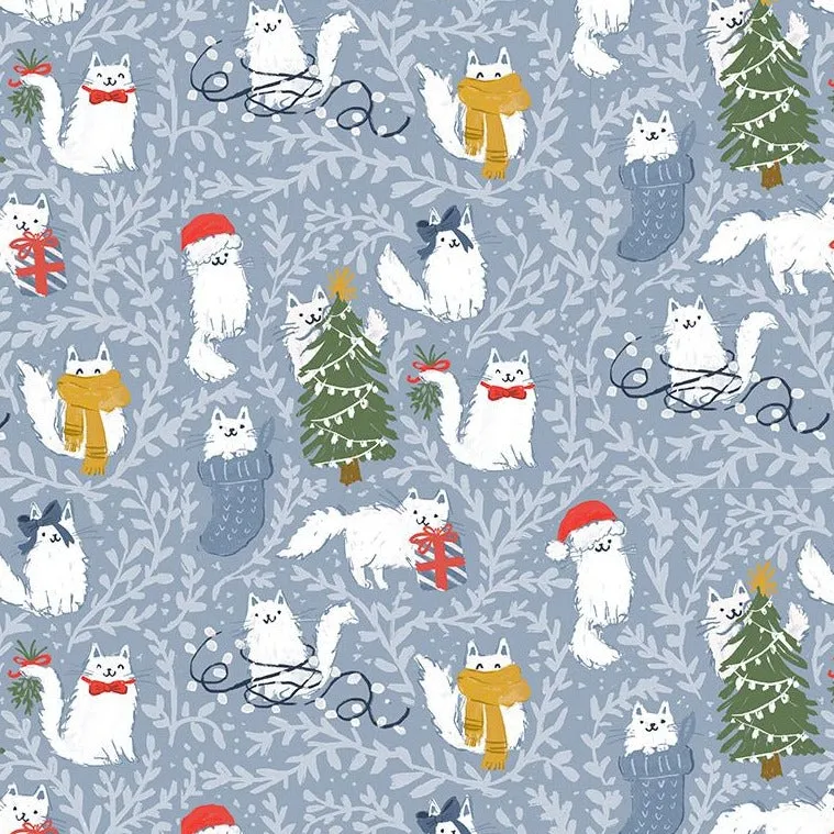 Snow Much Fun Fluffy Kitties in White by Clara Jean