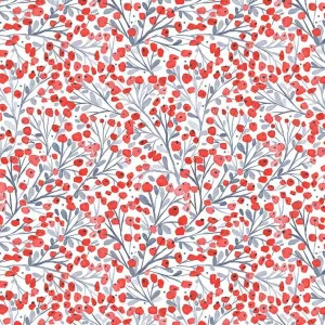 Snow Much Fun Holiday Berries in White by Clara Jean