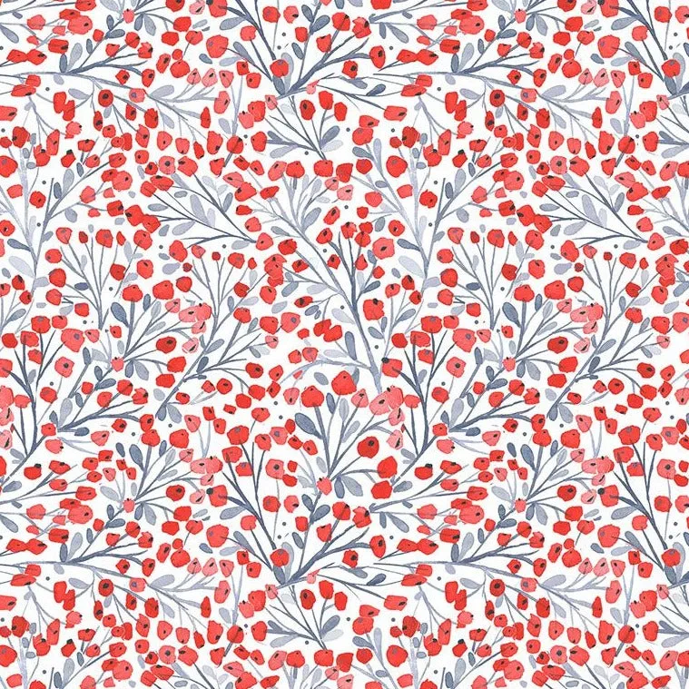 Snow Much Fun Holiday Berries in White by Clara Jean