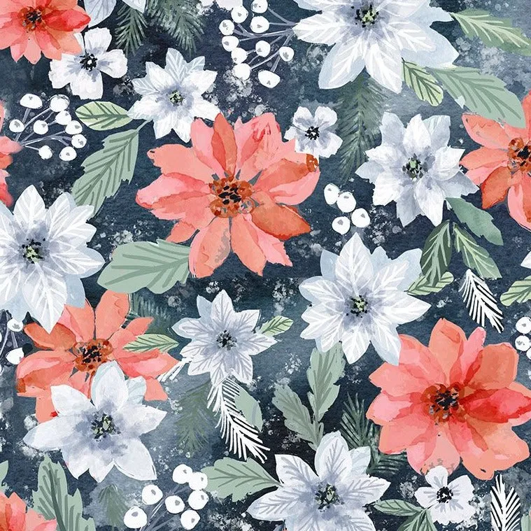 Snow Much Fun Poinsettia in Multi by Clara Jean