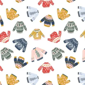 Snow Much Fun Sweaters in White by Clara Jean