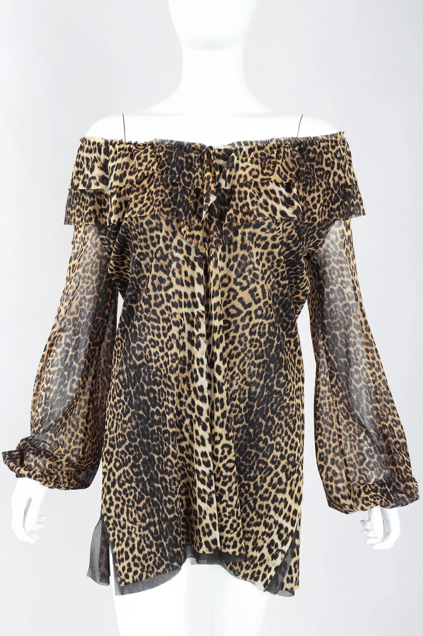 Soleil Leopard Mesh Minidress Tunic