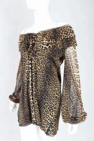 Soleil Leopard Mesh Minidress Tunic