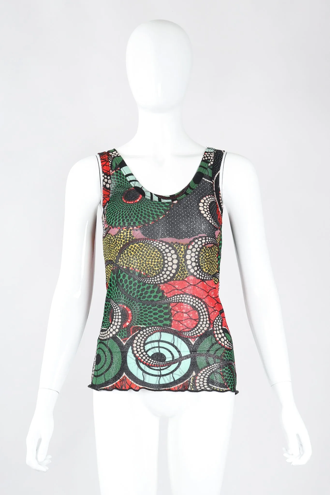 Soleil Wax Print Mesh Tank