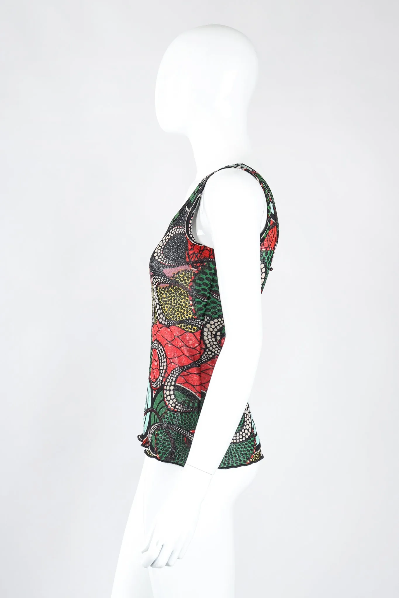 Soleil Wax Print Mesh Tank